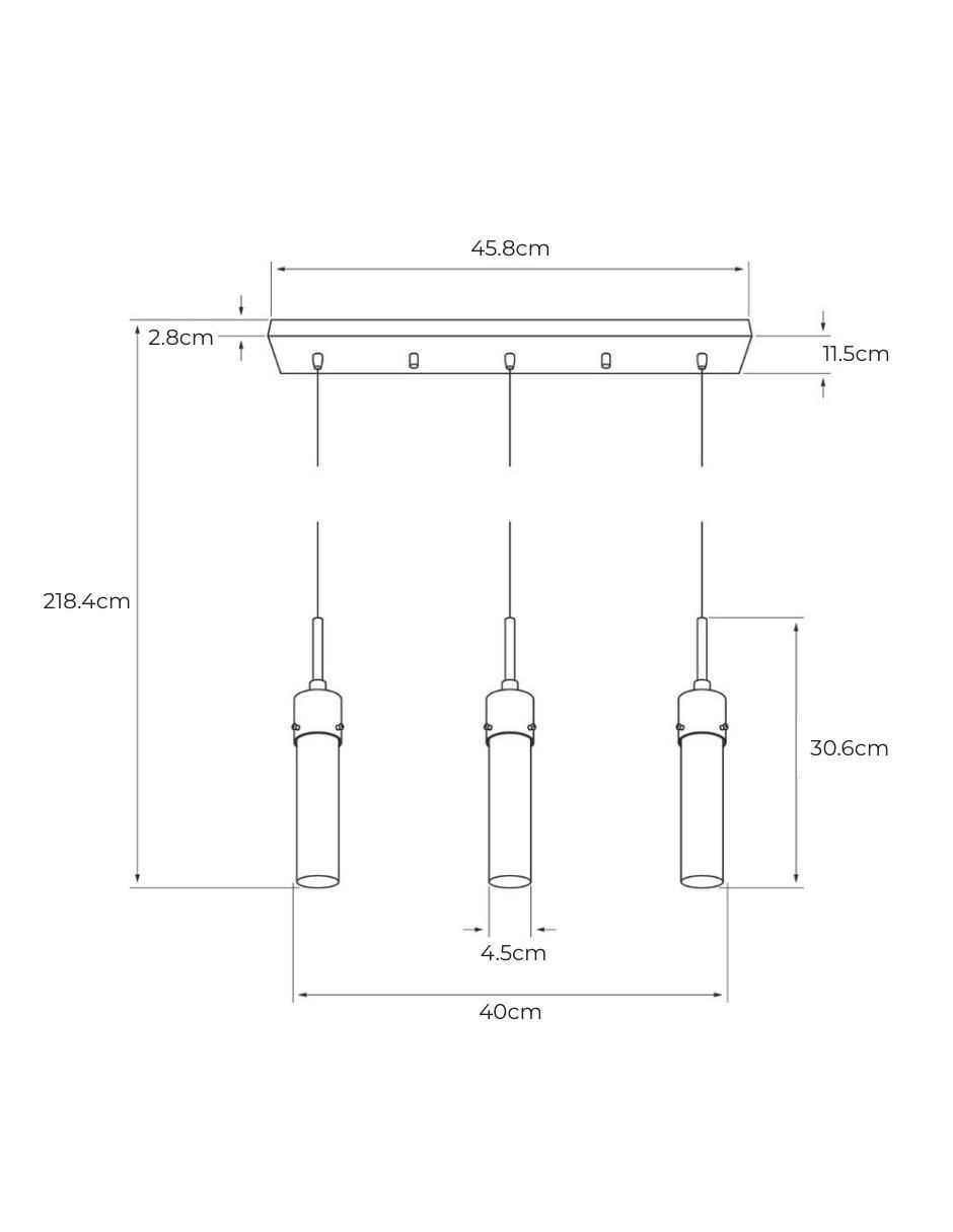 Lampara colgante led Vetro II 1 pieza 5