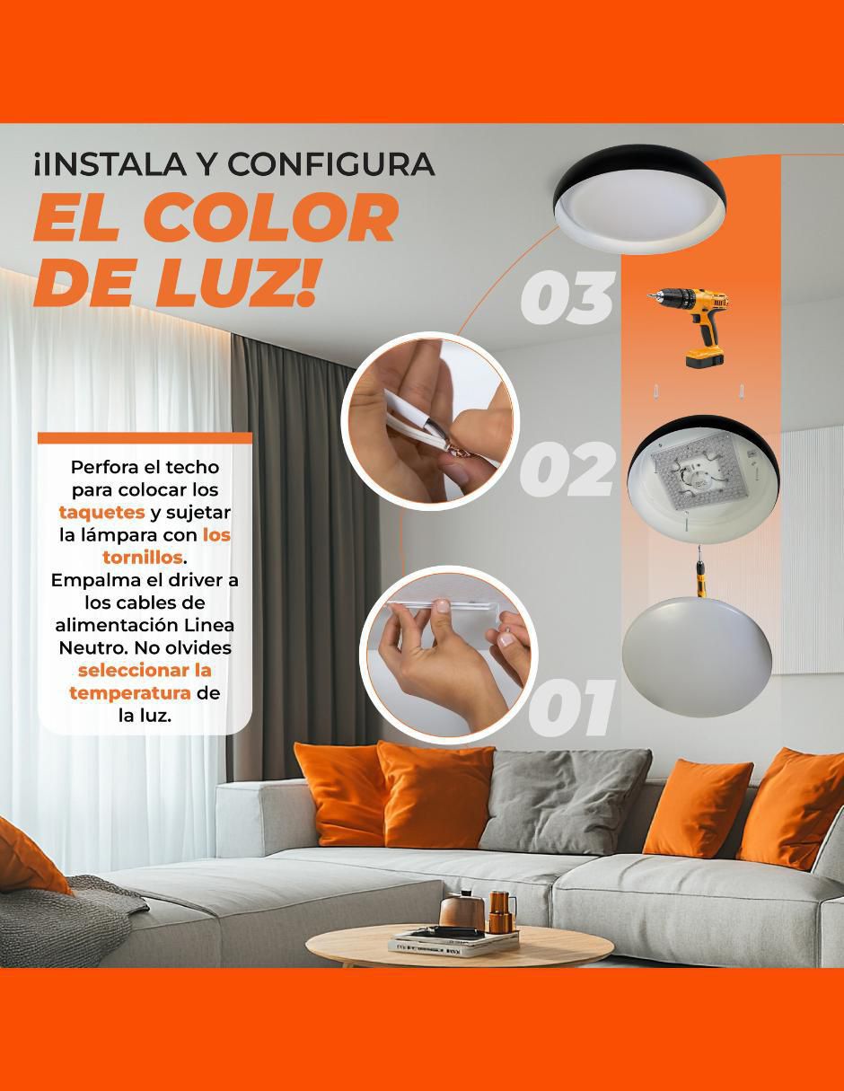 Led tecnolite potolo ii 1 pieza "piezas"