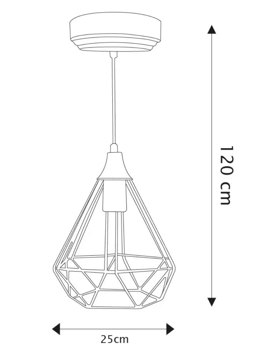 Lampara colgante incandescente y led cityluz roby 1 pieza "piezas"